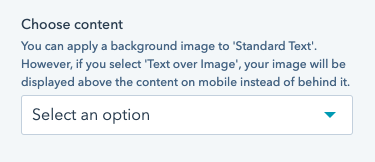 Choose content