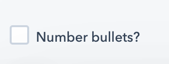 Column Content - Number bullets